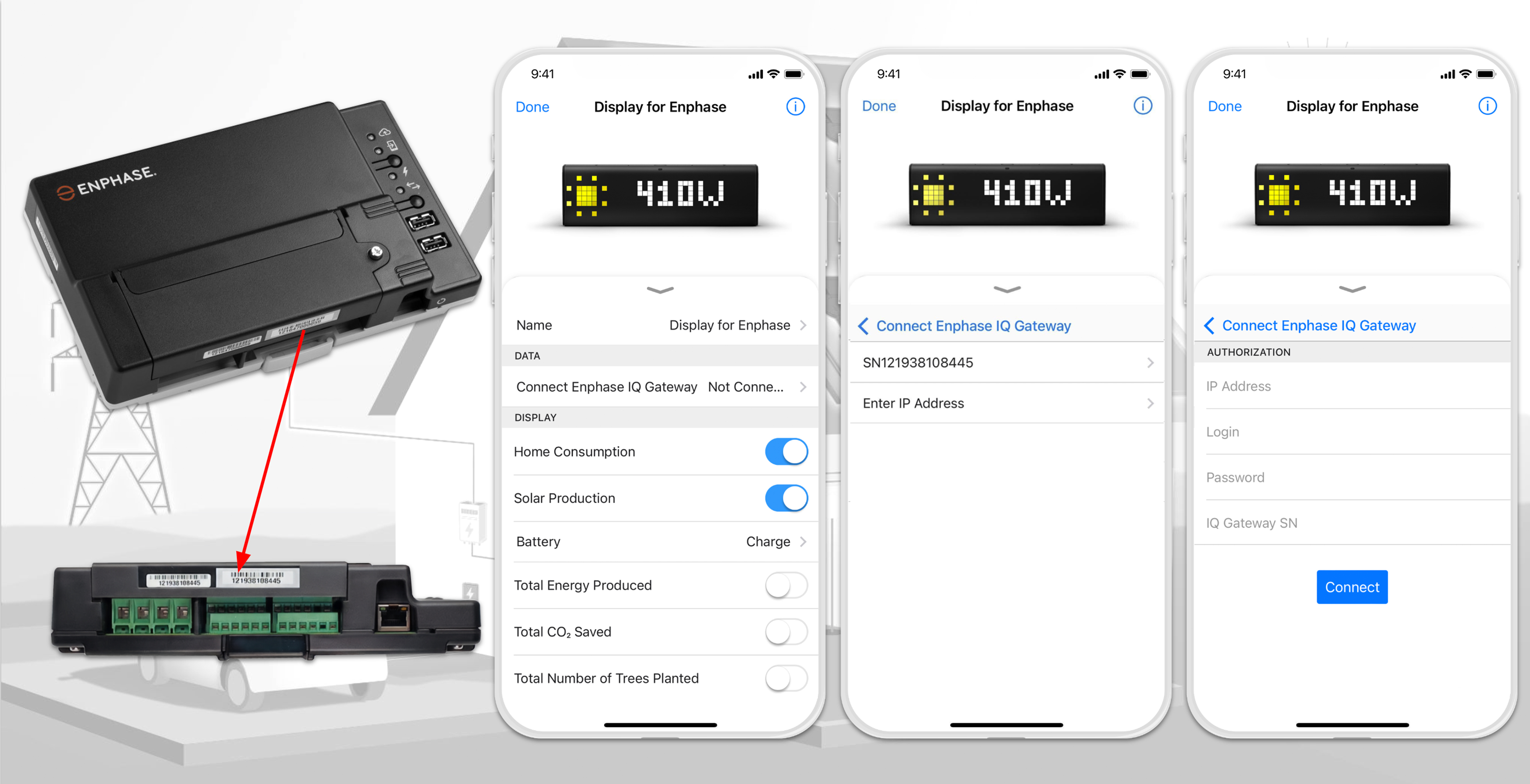 Pair LaMetric TIME Energy Display with Enphase Gateway